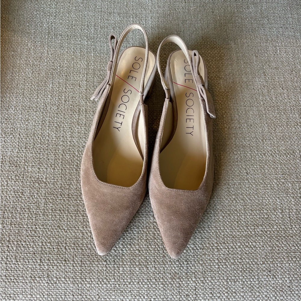 Sole Society Women's Taupe Slingback Heels